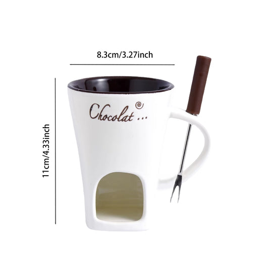 Fondue Mug Set Personal Mini Fondue Pots Chocolate Cheese Ice Cream Fondue Maker Kit Individual Butter Melter Cup Small Warmer