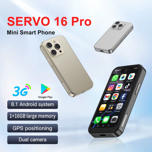 16PRO Mini Smartphone 3G WCDMA 1GB RAM 16GB ROM Android System Wifi Hotspot Play Store 3.75" Full Screen Small Smart Phone