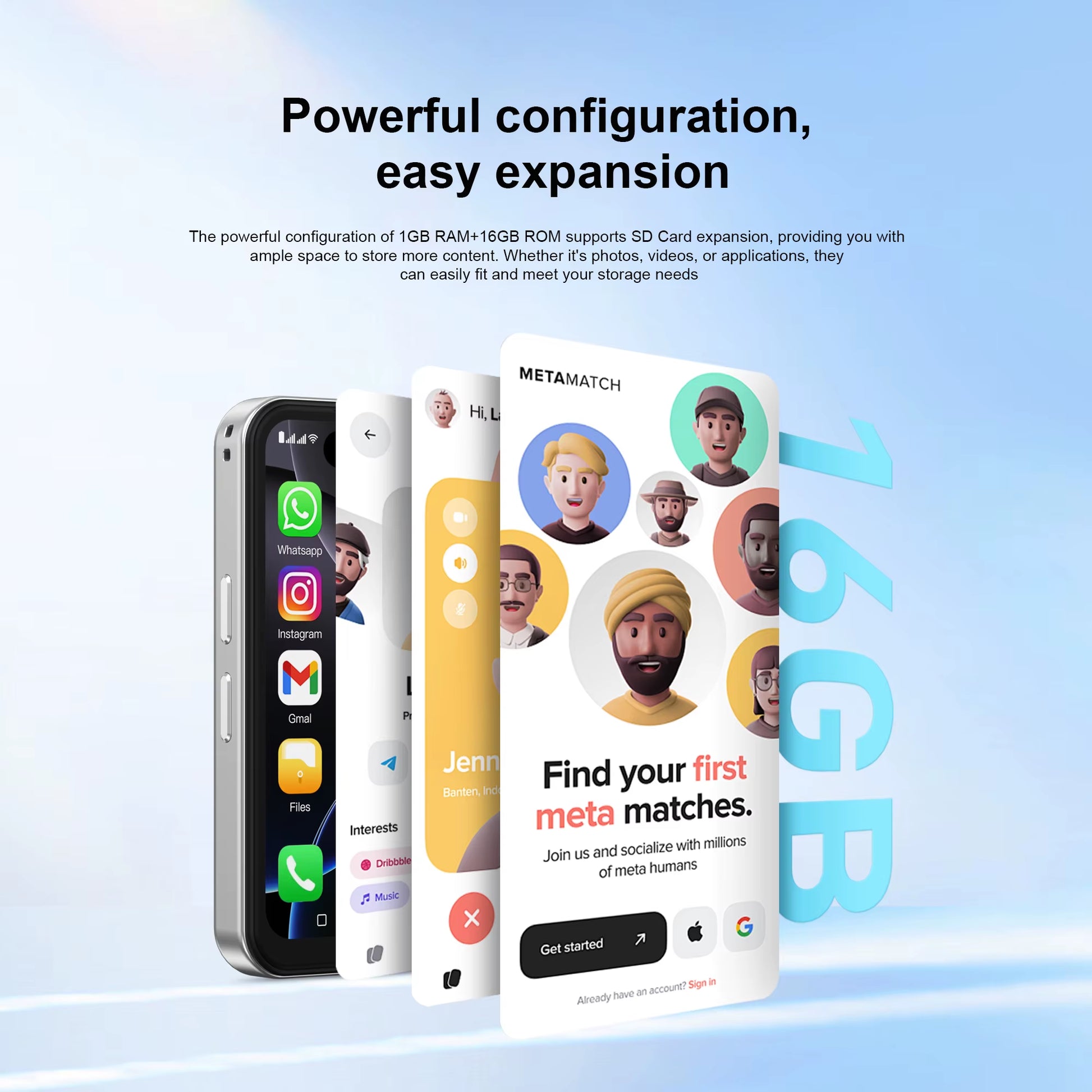 16PRO Mini Smartphone 3G WCDMA 1GB RAM 16GB ROM Android System Wifi Hotspot Play Store 3.75" Full Screen Small Smart Phone