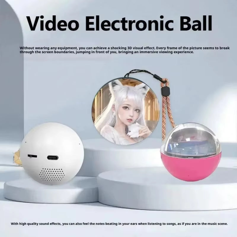 New 3D Video Player Glass Ball DIY Art Glass Ball Lamp Spherical Pixel Display 360° Surround Sound Video and Sound Game Screen