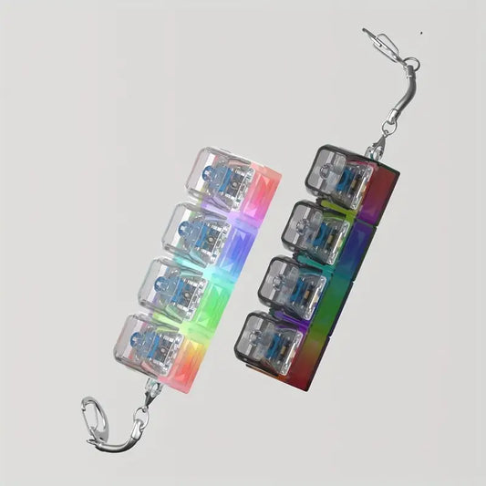 4 Tuşlu Mekanik Klavye – LED, Stres Giderici Anahtarlık Oyuncak