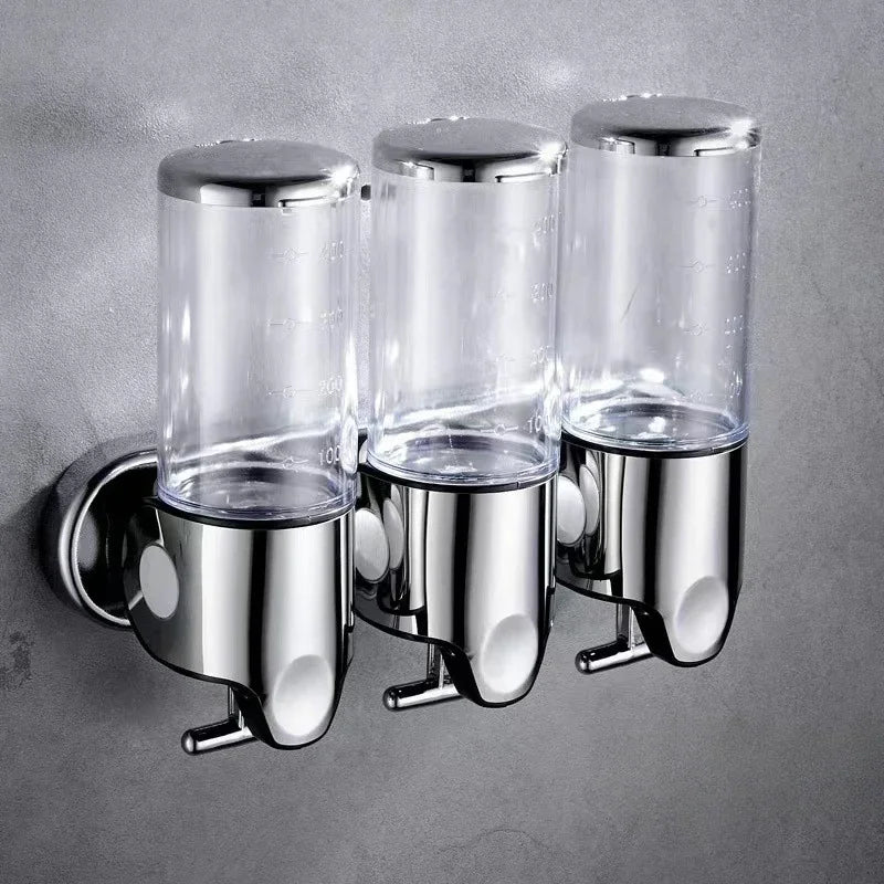 Soap Dispensers Shampoo Dispenser Hotel Bathroom Toilet Wall-Mounted Shampoo Shower Gel Press Box Soap Pump Barrel Hand Liquid